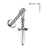 16g Sword Titanium Labret Dangle Labrets 16g - 1/4" long (6mm) High Polish (silver)
