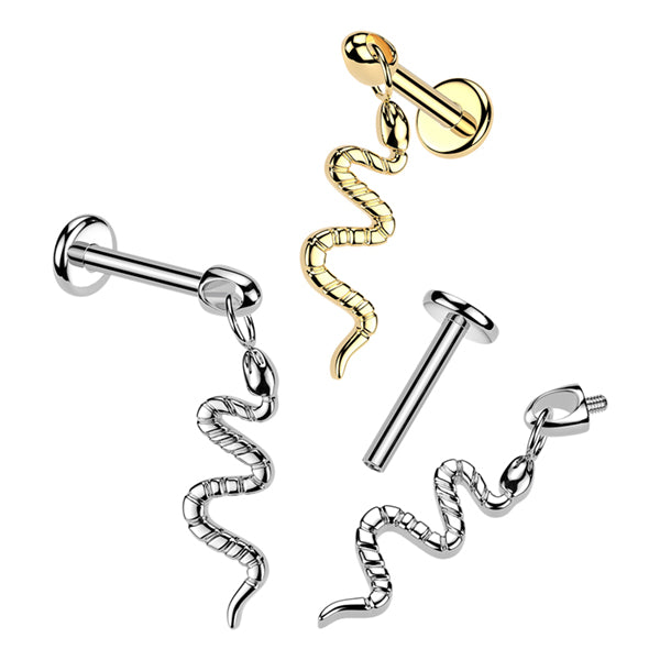 16g Snake Titanium Labret Dangle Labrets