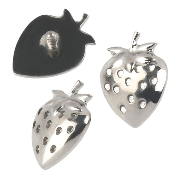 16g Strawberry Titanium End Internal Ends 16 gauge - 5x7mm High Polish (silver)