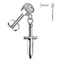 16g Sword CZ Titanium Labret Dangle Labrets 16g - 5/16" long (8mm) Clear