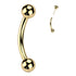 16g Threadless Gold Titanium Curved Barbell Curved Barbells 16g - 5/16" long (8mm) - 3mm balls Gold Titanium