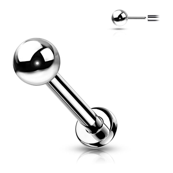 20g Threadless Stainless Labret Labrets 20g - 1/4" long (6mm) - 2mm ball Stainless Steel