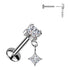 16g CZ Princess Threadless Titanium Labret Labrets 16g - 5/16" long (8mm) High Polish (silver)