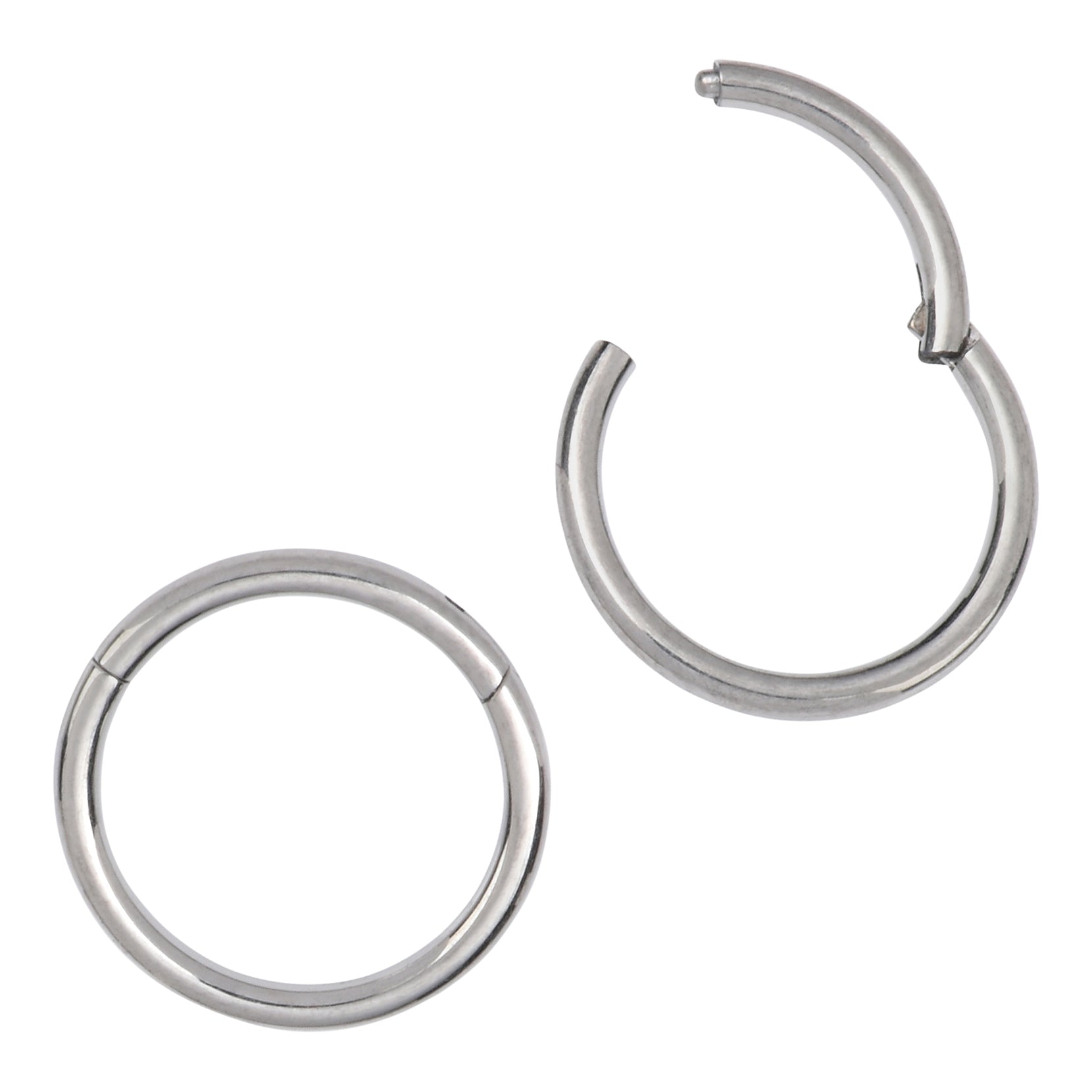 16g Titanium Hinged Segment Ring Hinged Rings 16g - 1/4" diameter (6mm) High Polish (silver)