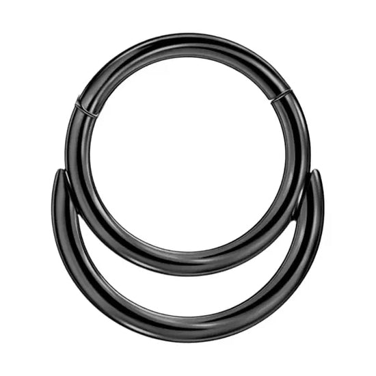 18g Double Black Hinged Ring