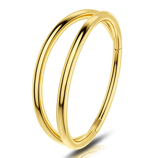 18g Gold Double Hinged Ring Hinged Rings 16g - 5/16" diameter (8mm) Gold