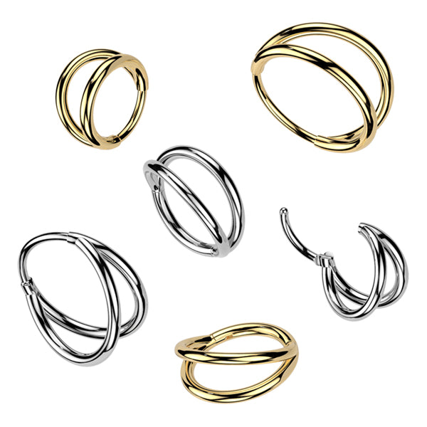 16g Titanium Double Hinged Ring Hinged Rings