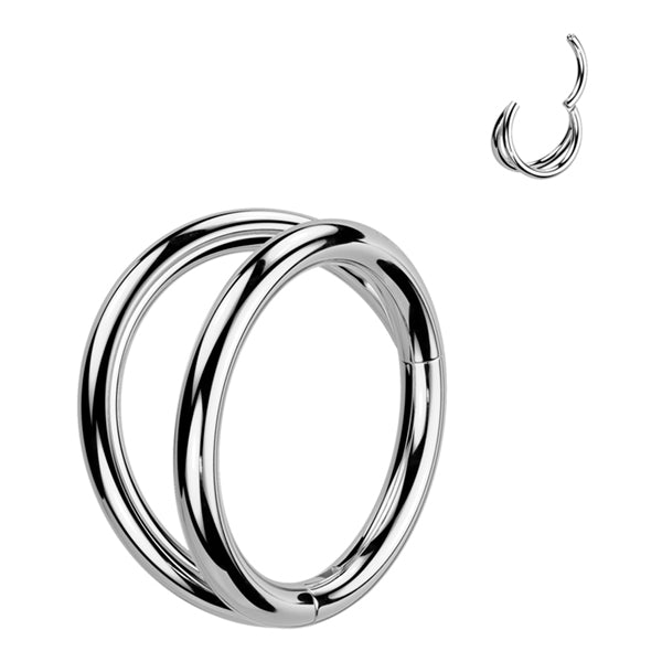 18g Titanium Double Hinged Ring Hinged Rings 18g - 5/16