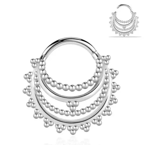 Bali Stack Stainless Hinged Ring