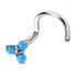 Opal Trinity Titanium Nostril Screw Nostril Screws 20g - 1/4" wearable (6mm) Capri Blue Opal
