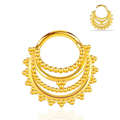 Bali Stack Gold Hinged Ring