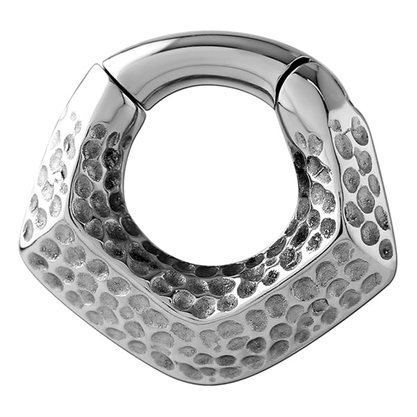 6g Dimpled Chevron Stainless Hinged Rings Hinged Rings 6 gauge - 1/2" diameter (12mm) Stainless Steel