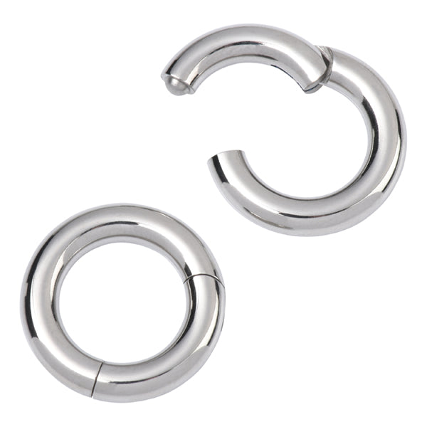 4g Titanium Hinged Segment Ring Hinged Rings 4g (4mm) - 3/4" diameter (19mm) High Polish (silver)