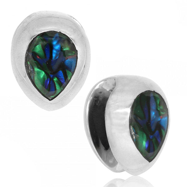 Abalone Brass Weights Ear Weights 5/8 inch (16mm) White Brass