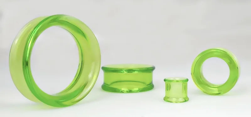 Acid Double Flare Glass Tunnels Stretched Lobes 00 gauge (9/10mm) Acid