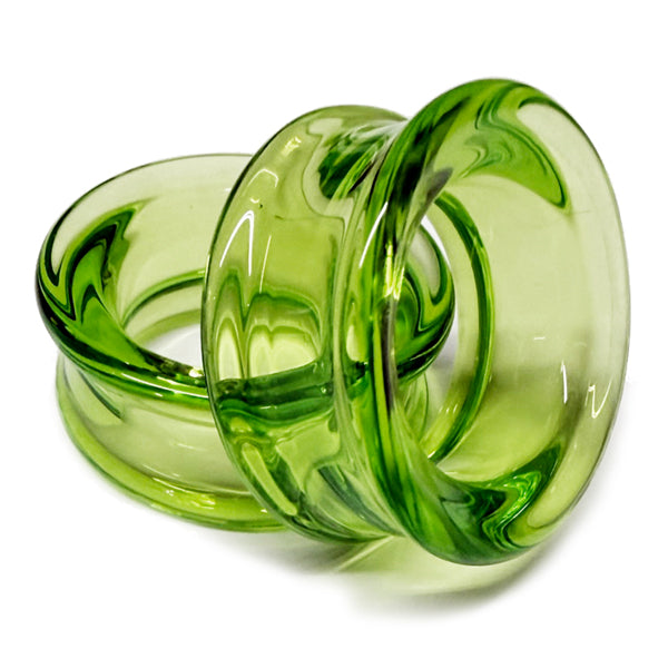Acid Double Flare Glass Tunnels Stretched Lobes 00 gauge (9/10mm) Acid