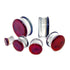 Amber/Purple Double Flare Glass Plugs Stretched Lobes 2 gauge (6mm) Amber/Purple