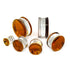 Amber Double Flare Glass Plugs