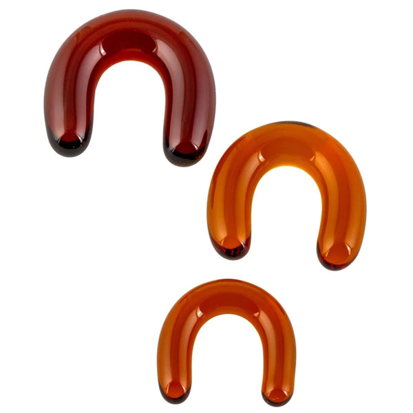 Amber Glass U-Turn Septum Retainer Septum Retainers 8 gauge (3mm) - 3/8" diameter Amber