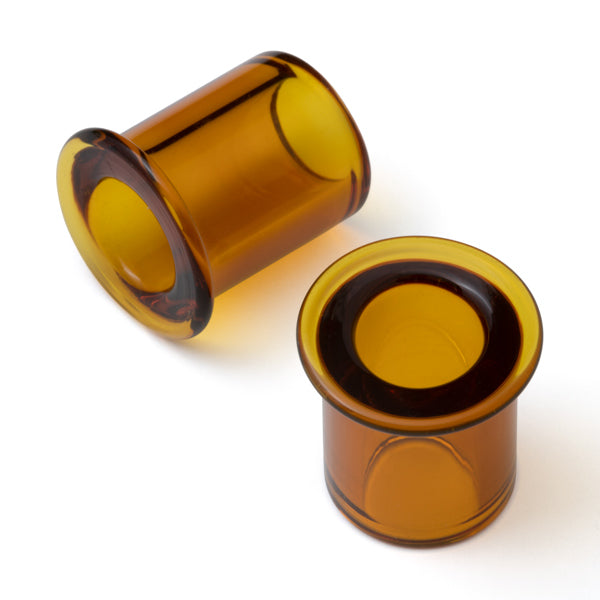 Amber SF Bullet Holes by Gorilla Glass Stretched Lobes 0 gauge (8mm) Amber