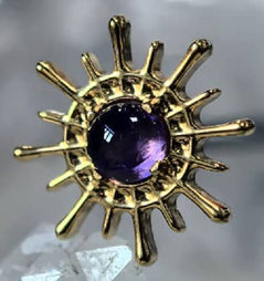 16g Sea Urchin Gold Titanium End Internal Ends 16 gauge - 7.5x7.5mm Amethyst