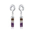 Amethyst Tube Stainless Hangers Ear Weights  
