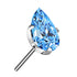 Teardrop CZ Titanium Threadless End Threadless Ends 3x5mm Aqua CZ