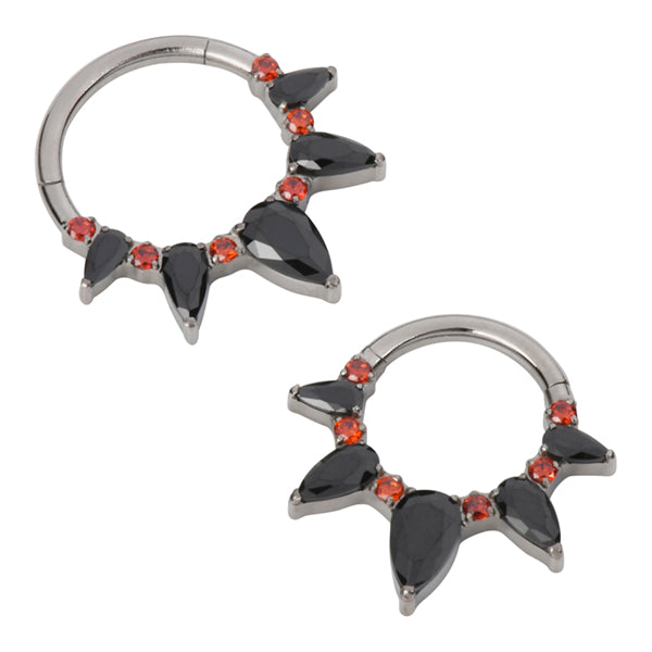 Pear Fan Titanium Hinged Ring Hinged Rings