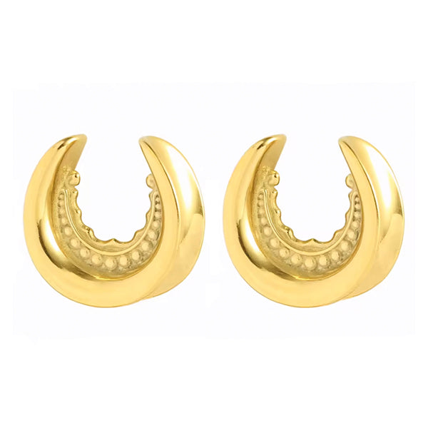 Bali Gold Saddle Spreaders Plugs 1/2 inch (12mm) Gold