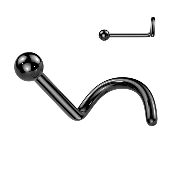 Ball Black Titanium Nostril Screw Nostril Screws 20g - 1/4
