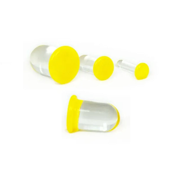 Banana Single Flare Glass Plugs Stretched Lobes 12 gauge (2mm) Banana