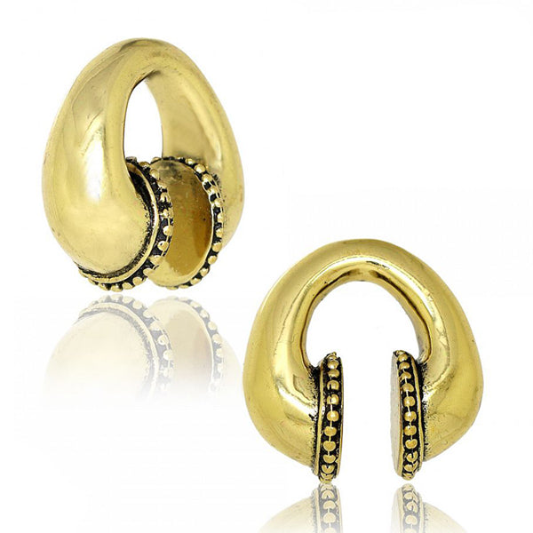 Beaded Brass Weights Ear Weights 9/16 inch (14mm) Yellow Brass