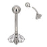 Bee Titanium Belly Barbell Belly No-Dangles 14g - 3/8" long (10mm) Clear CZ