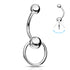 Belly Knocker Stainless Barbell Belly No-Dangles 14g - 7/16" long (11mm) Stainless Steel