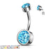Bezel CZ Stamped Belly Ring Belly No-Dangles