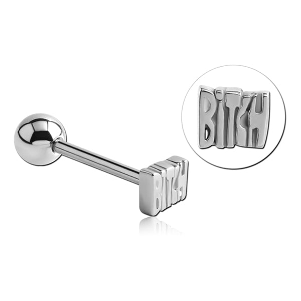 Bitch Stainless Tongue Barbell Tongue 14g - 5/8