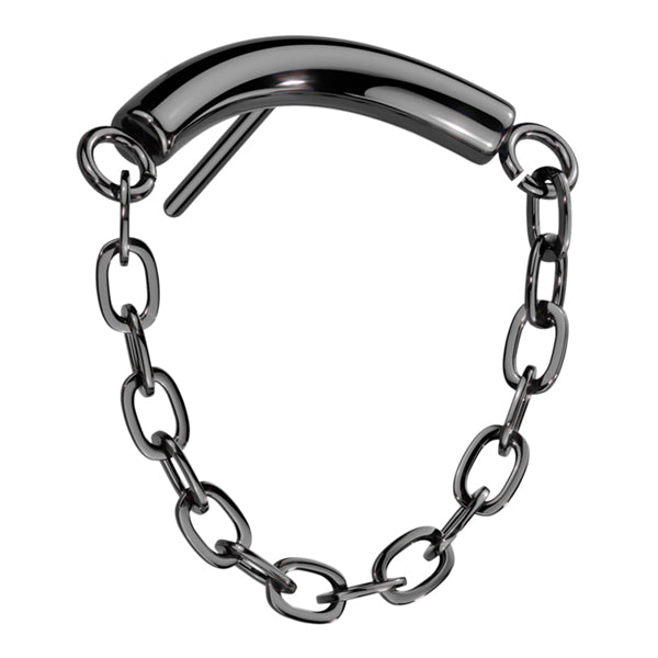 Chain Linked Curve Threadless Titanium End Threadless Ends Black Titanium
