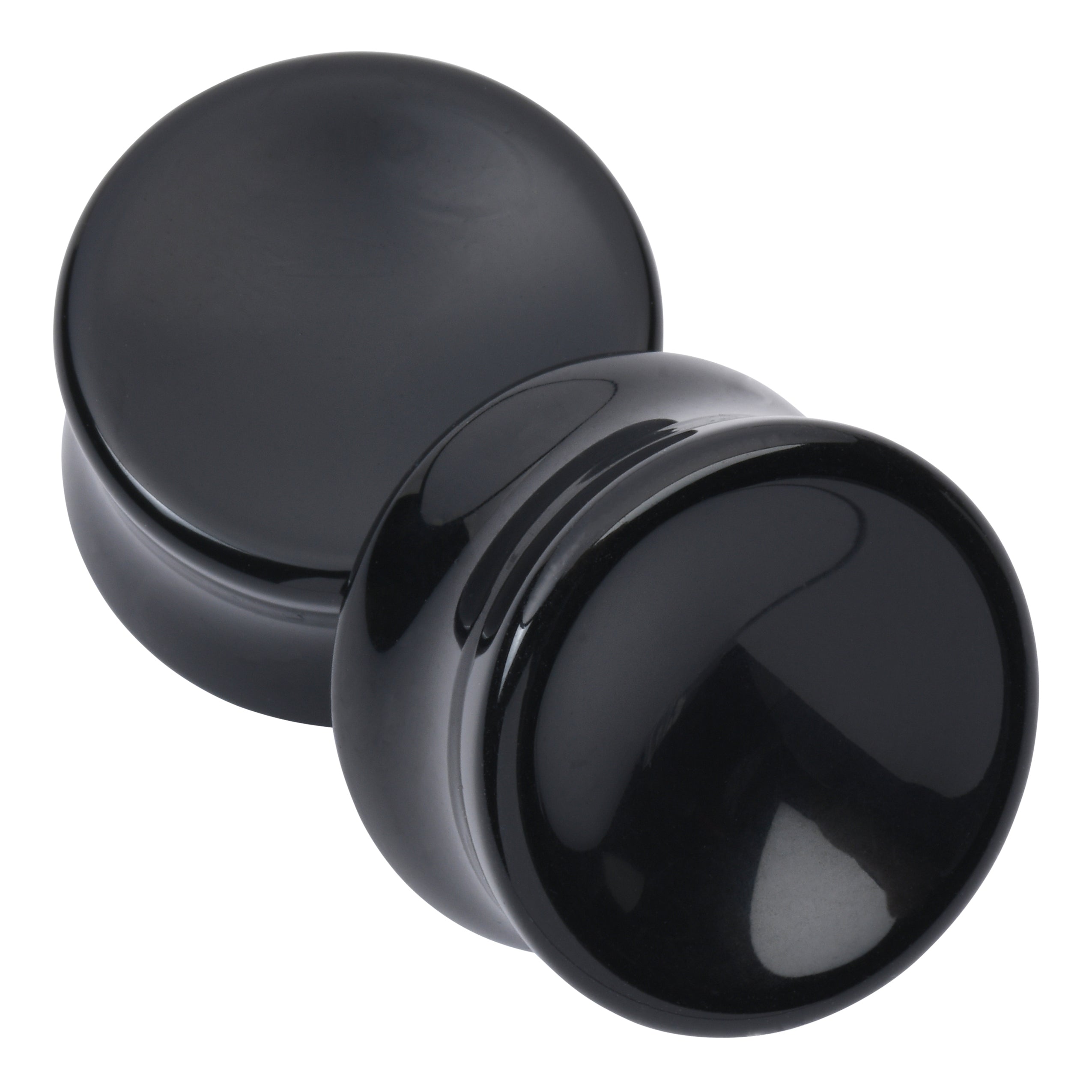 Black Obsidian Concave Plugs Plugs 0 gauge (8mm) Black Obsidian
