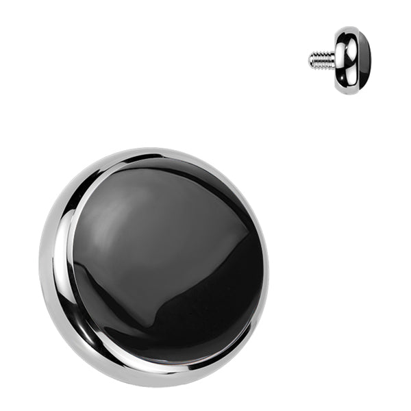 14g Gemstone End Internal Ends 14 gauge - 4mm Black Onyx