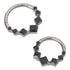 Square CZ Titanium Hinged Ring Hinged Rings 16g - 5/16" diameter (8mm) Black