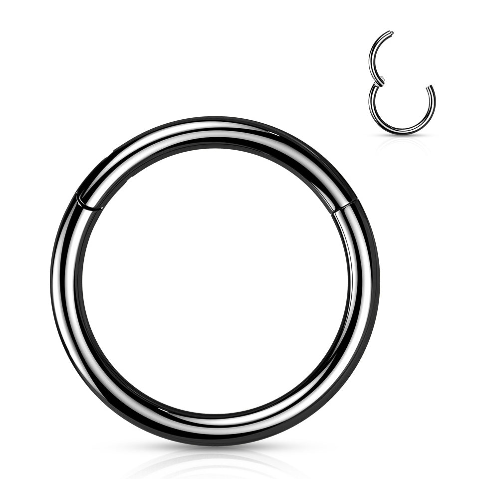 20g Black Titanium Hinged Segment Ring Hinged Rings 20g - 1/4