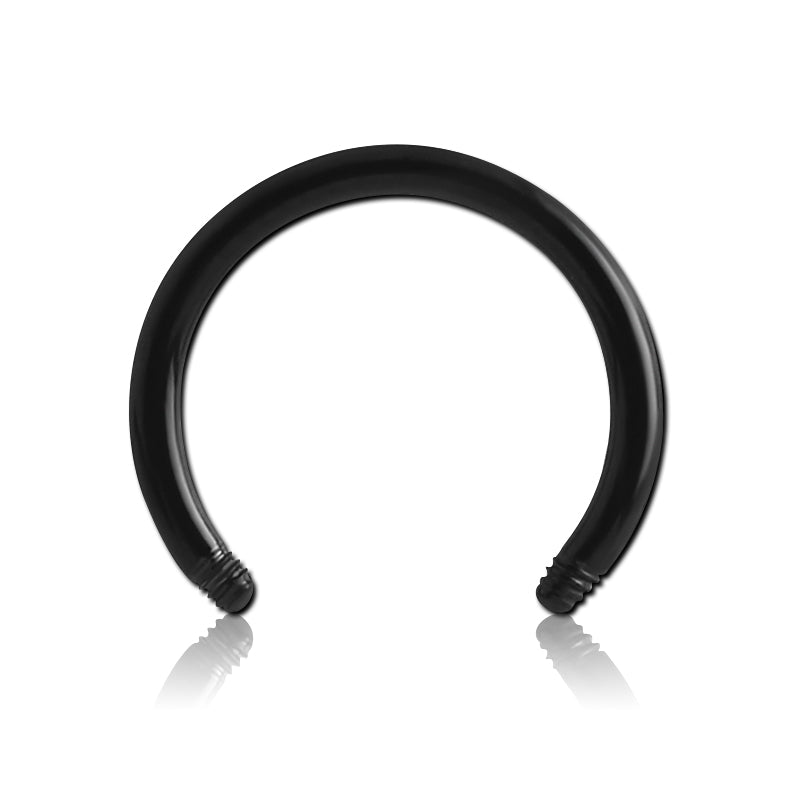 14g Black Circular Barbell (external, no ends) 2-PACK Replacement Parts 14g - 5/16" diameter (8mm) Black