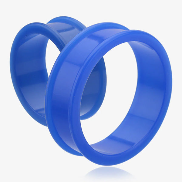 Jumbo Silicone Tunnels Plugs 1-1/8 inch (29mm) Blue