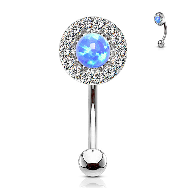 Paved Opal Eyebrow Barbell