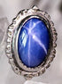 16g Bezel Oval Cabochon Titanium End Internal Ends 16 gauge - 8.5x5.9mm Blue Star Sapphire