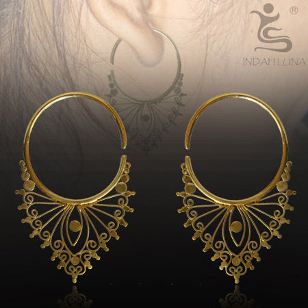 Susulu Brass Hoops Earrings 14 gauge (1.6mm) Yellow Brass