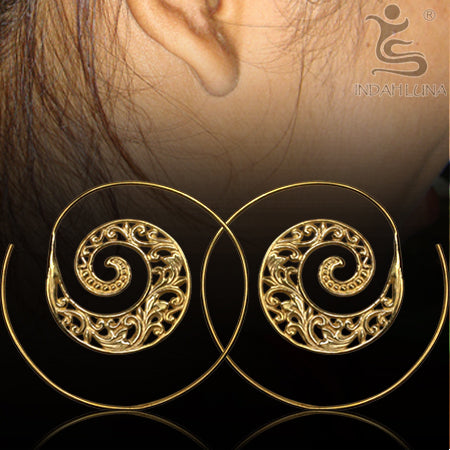 Giardino Brass Spirals Earrings 18 gauge (1mm) Yellow Brass