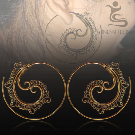 Lombock Brass Spirals Earrings >16 gauge (1.3mm) Yellow Brass