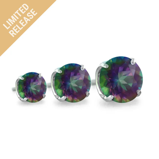 Brilliant Mystic Topaz Threadless End by NeoMetal Threadless Ends 2mm Brilliant Cut Mystic Topaz
