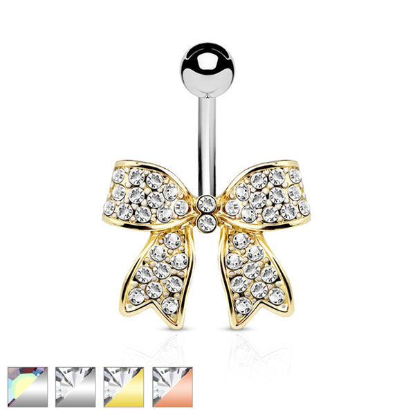 CZ Bow Belly Ring Belly Ring